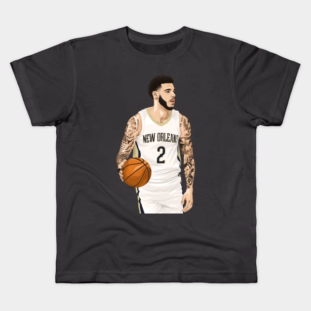 Lonzo Ball Kids T-Shirt by knnthmrctn